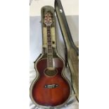 Aria Elecord Electro Acoustic Guitar Model FE.70 Serial Number 810897 with hard travel case and