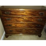 Mahogany chest of drawers, replacement handles. 96 w x 52 d x 79cms h.