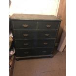 A 19thC pine chest of drawers, 2 short over 3 long drawers. 115 w x 54 d x 122cms d.