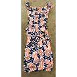 A Vivienne Westwood Red Label, size 42 dress in peach, navy blue and white.