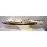 A model pond yacht by Skipper Yachts of Suffolk. 78cms h.