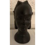 Mid Century Gambian carved hardwood head.