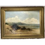 William Langley (Signed L.R) gilt framed oil on canvas ''Sand Dunes'' 41 x 61cms.