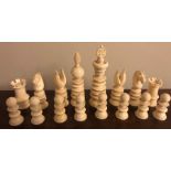 A good quality 19thC ivory chess set, King approximately 11cms h. Condition ReportSlight loss to