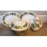 Royal Worcester Vine Harvest tureen, 2 meat plates, 35cms and a coffee pot.