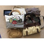 Seven various vintage designer handbags including Marc Jacobs with authentication certificate and