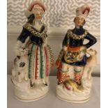Two 19thC Staffordshire figures. 24cms h.