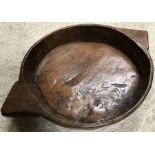 Wooden flatbread rolling bowl. 36cms w x 49cms w with handles.