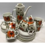 Alfred Meakin coffee service, poppy pattern.