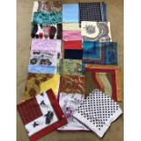 A quantity of vintage mainly silk scarves (21)