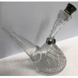 Good quality Spanish Portuguese cut glass wine decanter.