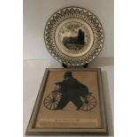 Beverley interest. A framed silhouette of The Rev. Joseph Coltman, 28 x 22cms with a Wedgwood