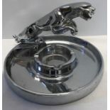 A good quality leaping Jaguar car mascot mounted on ashtray, Circa 1950's.