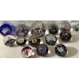 Selkirk paperweights including large glass 1988, large Silver Rhapsody 1992, Spindrift 87, 1988,