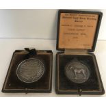 Two prize medals to include a silver British Friesian Cattle Society Championship medal, Bakewell