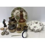 Miscellaneous ceramics to include Royal Doulton harvest jugs, 2 a/f, Kingfisher beak a/f, Wade Bells