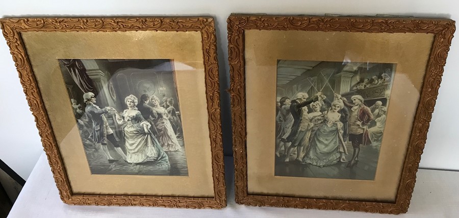 Two 19thC gilt framed prints, 24 x 17cms.