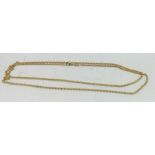 An 18 carat gold chain, 70 cms l, 12.6gms.