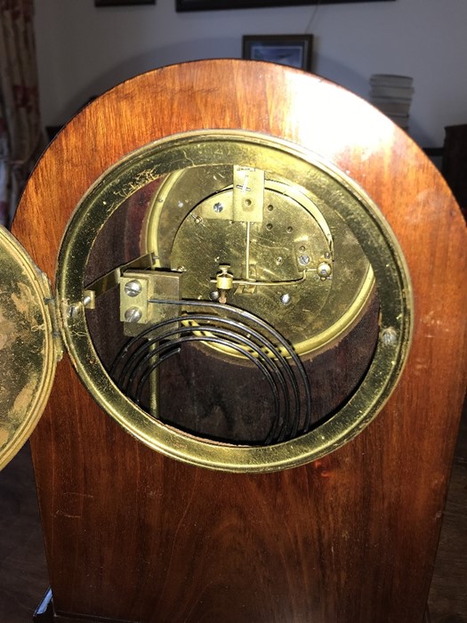 Mahogany cased mantle clock with shell inlay to case. - Image 3 of 4