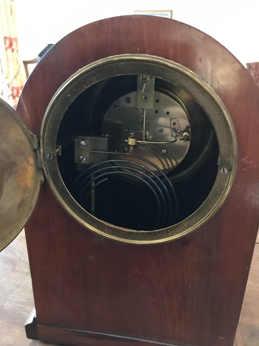 Mahogany cased mantle clock with shell inlay to case. - Image 2 of 4