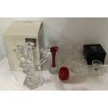 Modern good quality glassware to include Villeroy and Boch Mozart candleholder, 23.5cms h in box,