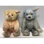 Two Steiff bears, 22cms h, standing, limited edition 1999 Teddy 22 Apricot and Teddy 22 Blau.