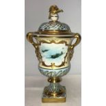 A Coalport Battle of Britain Eagle vase & cover, limited edition No. 5 of 50, hand painted by