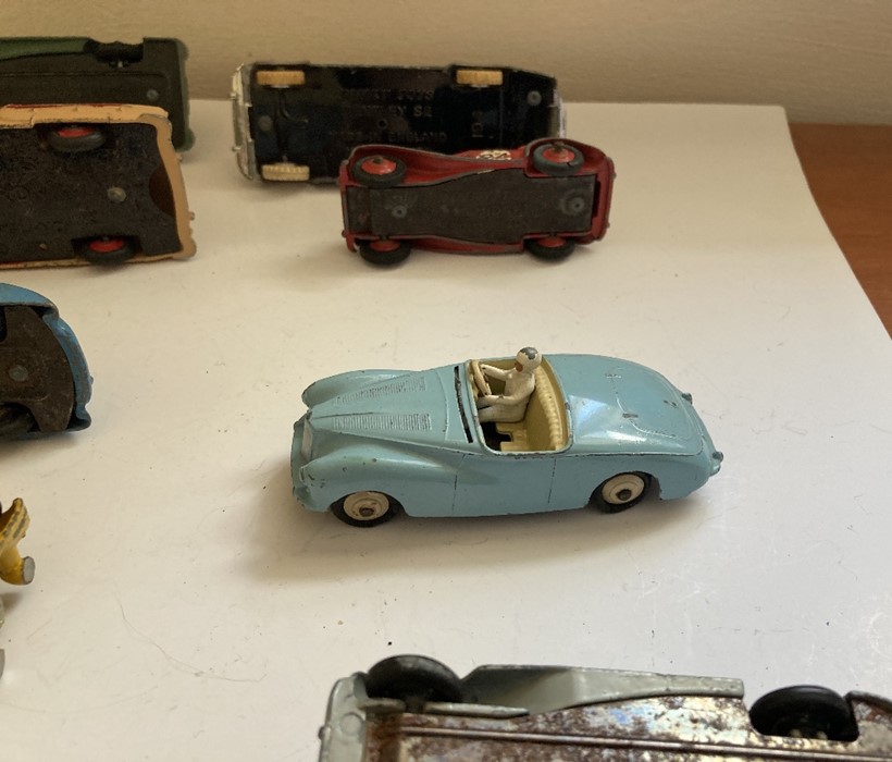 A large collection of playworn Dinky convertible cars to include Jaguar, Armstrong Siddelet, Sunbeam - Image 17 of 17