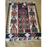 A brightly coloured Kilim in good condition. 150 x 104cms.