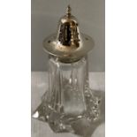 Silver topped sugar sifter, 16cms h.Condition ReportChip to base.