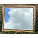 Large gilt framed bevel edged wall mirror, 100 w x 74cms h. Frame 8cms.