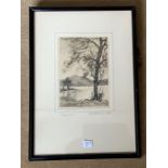 Signed print 'Grasmere' by Geo. H. Downing, 17 x 12cms.