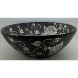 A good quality ceramic bowl, marked to base Emilia Castillo, Plata Pura Mexico '93 bowl. 24cms d.