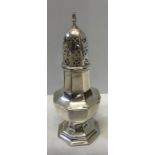 Silver sugar caster, Chester 1910. 104.1gms. Condition ReportSome slight dints.