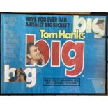 Framed film poster, BIG, Tom Hanks, Twentieth Century Fox 1988. 75 h x 100cms.