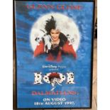 Framed Video Advert 101 DALMATIANS, Gleann Close, Walt Disney Pictures. 83 h x 58cms w.