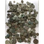 A large quantity of uncleaned Roman coins.