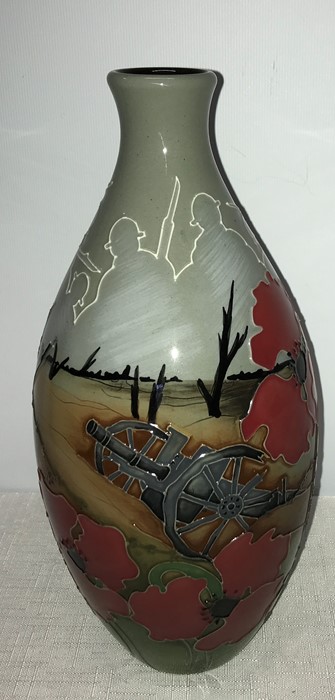 A Moorcroft Lest We Forget vase, 24cms h, printed, painted and impressed marks to base. Initialled K - Image 4 of 6
