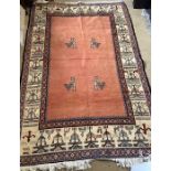 A silk and cotton Kilim, very good condition. 177 x 117cms.
