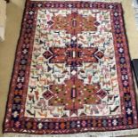 A colourful Kilim depicting animals, good condition. 147 x 110cms.