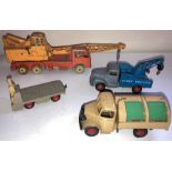 Dinky playworn toys to include Bedford waste disposal truck (broken winder), B.E.V. Truck, Dinky