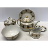 Teapot, sucrier, bowl, jug and stand, circa 1800. Condition ReportRubbing to gilt, otherwise good