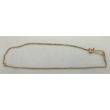 A gold chain stamped 15ct. 35.5cms l, 3.9gms.