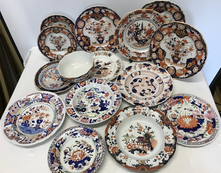 Predominantly Masons Ironstone china plates and bowls, no chips or cracks (15) - Image 2 of 6