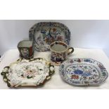 Masons Ironstone to include tureen stand (restoration), 36 x 25cms, cache pot and stand a/f, two