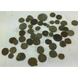 A large quantity of uncleaned Roman coins.