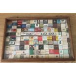 A large collection of framed selection of matchbox collection to include Waldorf Astoria, BBC,