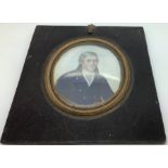 A 19thC miniature painting on ivory of a gentleman. 10 x 8cms.