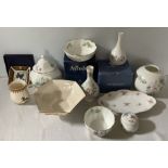 Modern good quality ceramics to include Aynsley Wild Tudor bowl x 2, lidded pot x 2, 2 vases,