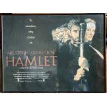 Framed film poster, HAMLET, Mel Gibson and Glen Close 1990. 75 h x 100cms w. Condition ReportScuff